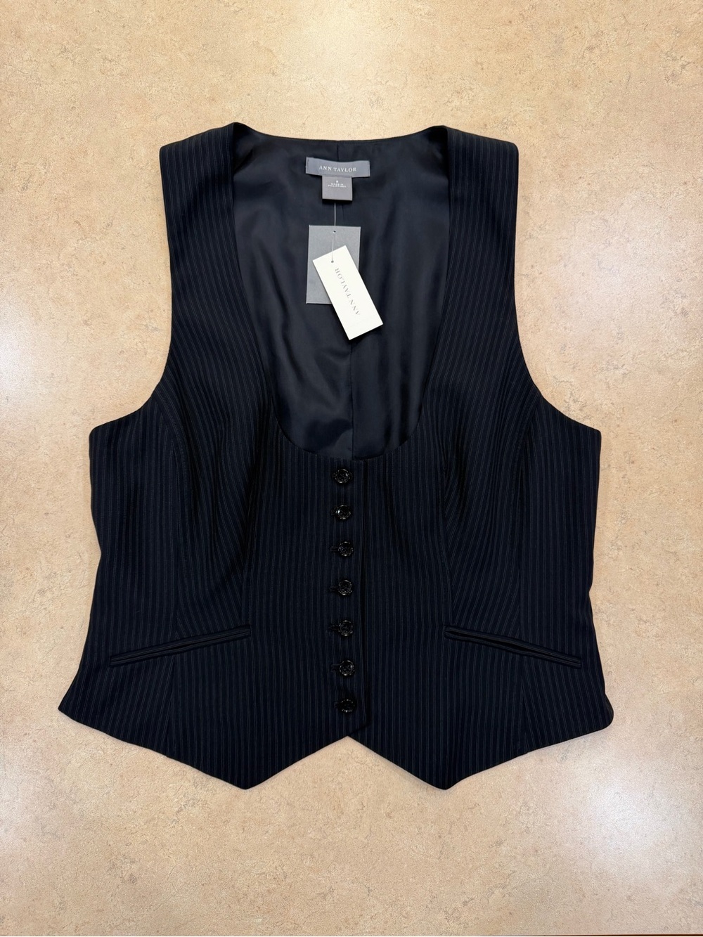 Ann Taylor Pinstripe Tailored Vest